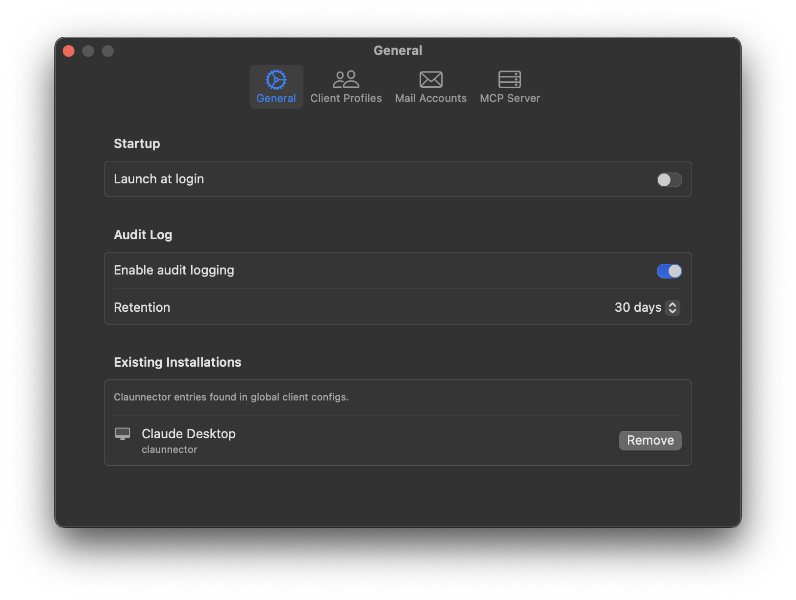 General settings